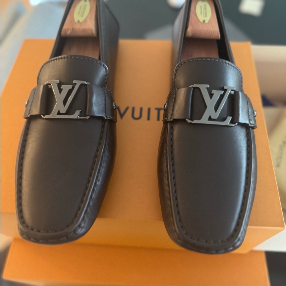 Louis Vuitton Dark Brown Leather Loafers